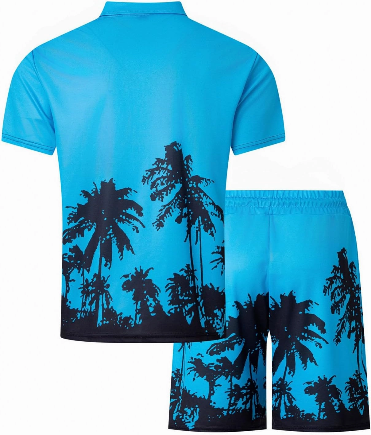 Mens Gym Sets 2 Piece Outfits Hawaiian Outfits For Men Workout Short Sleeve Zip Polo Sweatsuit For Men Mens Romper