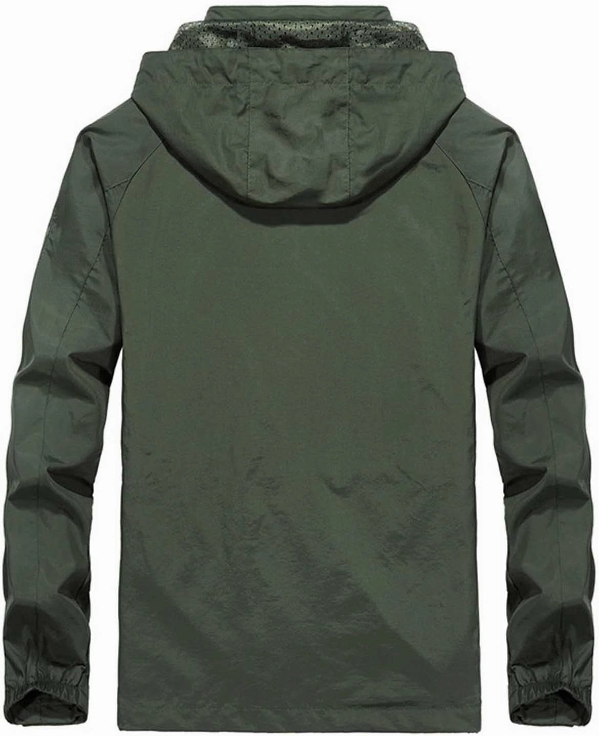 Mens Winter Jackets Fashion Long Sleeve Solid Lightweight Windbreaker Hooded Zipper Plus Sized Comfy Raincoats 2024