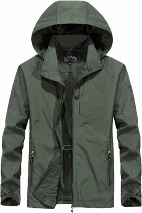 Mens Winter Jackets Fashion Long Sleeve Solid Lightweight Windbreaker Hooded Zipper Plus Sized Comfy Raincoats 2024