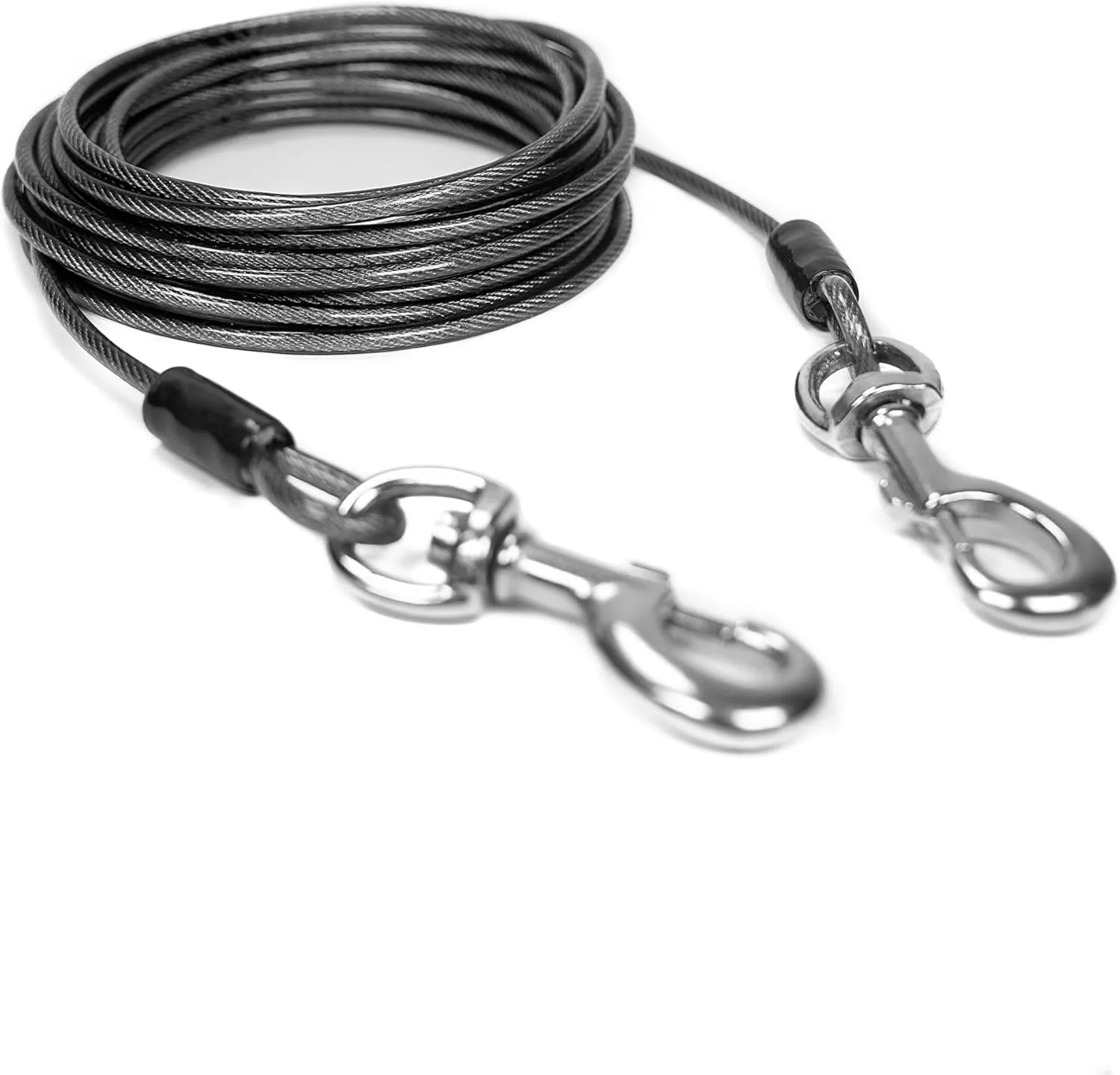 Mighty Paw Dog Tie Out Cable - Perfect for Large Or Small Dogs - Provides an Off-Leash Feel with Total Control - Strong Braided Steel Cable for Ultimate Durability - Weather Proof - Rust Protected