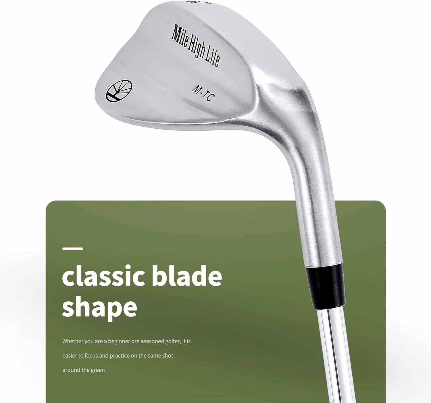 Mile High Life Golf Wedges | Entry Level Golf Sand Wedge Sets | Beginner’s Golf Gap Wedge Sets | Lob Wedge Golf Clubs for Men & Women | 50/52/54/56/58/60 Right Handed