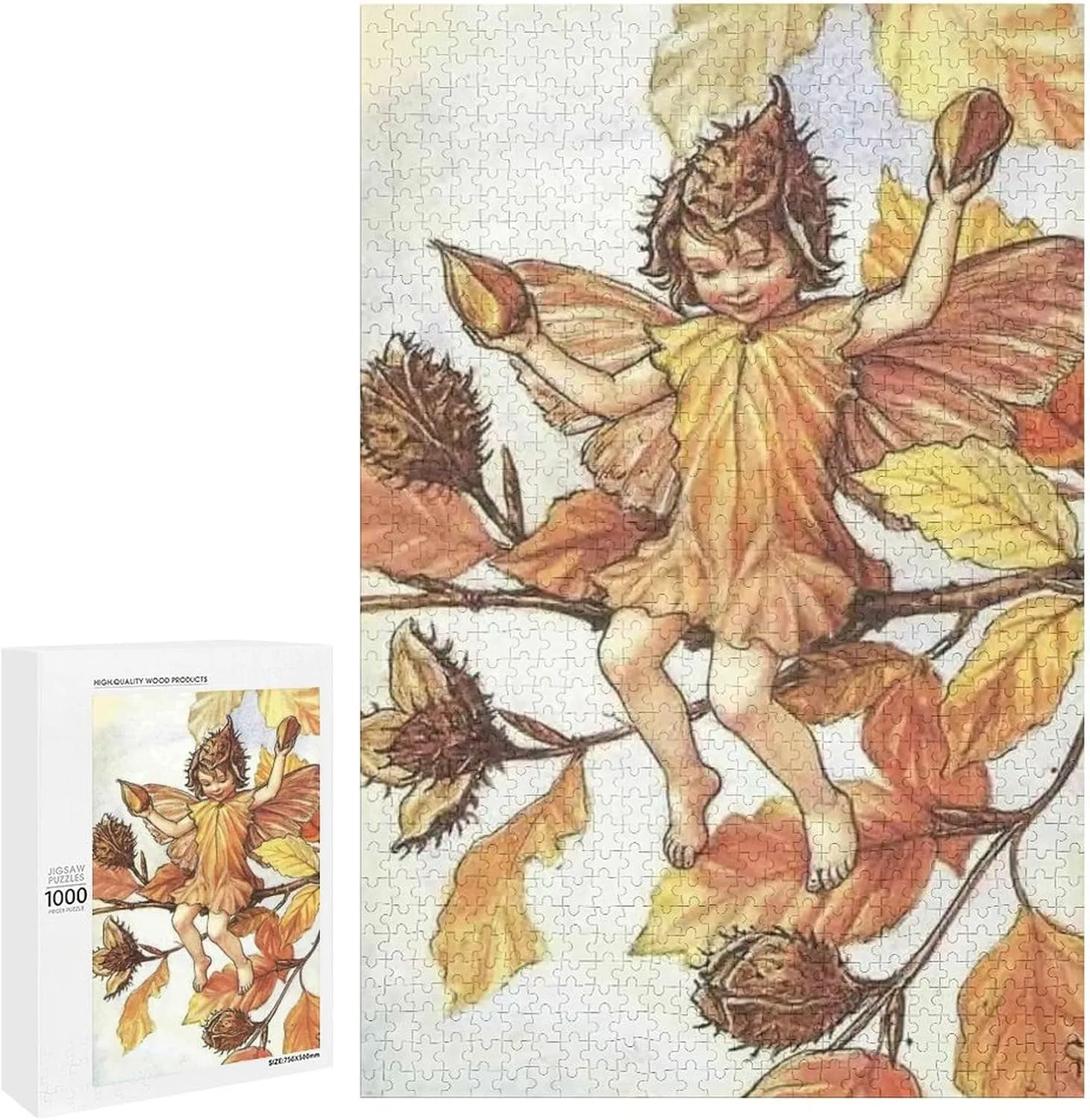 Mini Wooden Jigsaw Puzzle for Adults Fishing Lures Unique Wooden 1000 Pieces by Puzzles Gift for Women Men 29.5x19.7 Inch