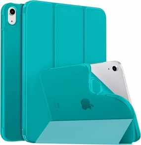 MoKo Case for New iPad (A16) 11th Generation 2025/ 10th Generation 2022, iPad 11 inch/ 10.9 inch Case with Soft TPU Translucent Frosted Back Cover, Auto Wake/Sleep, Support Touch ID, Bondi Blue