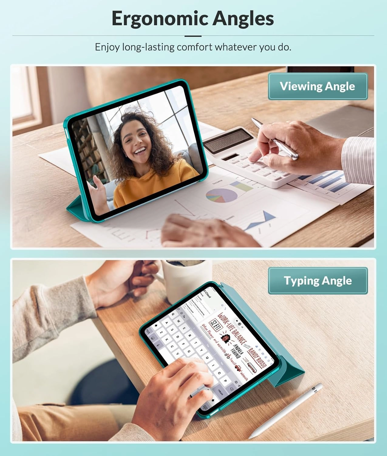 MoKo Case for New iPad (A16) 11th Generation 2025/ 10th Generation 2022, iPad 11 inch/ 10.9 inch Case with Soft TPU Translucent Frosted Back Cover, Auto Wake/Sleep, Support Touch ID, Bondi Blue