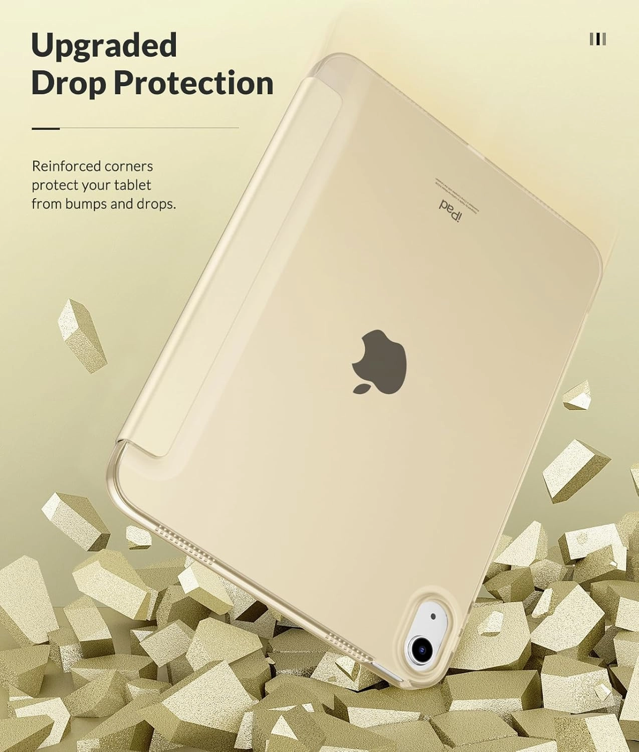 MoKo Case for New iPad (A16) 11th Generation 2025/ 10th Generation 2022, iPad 11 inch/ 10.9 inch Case with Soft TPU Translucent Frosted Back Cover, Auto Wake/Sleep, Support Touch ID, Champagne Gold