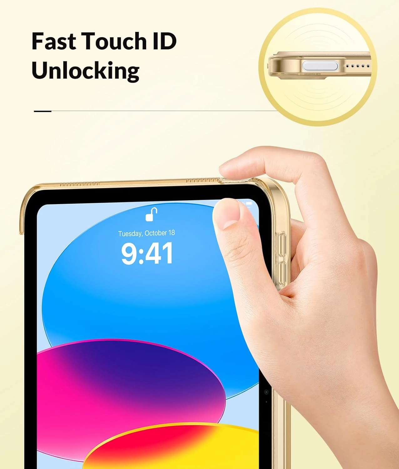 MoKo Case for New iPad (A16) 11th Generation 2025/ 10th Generation 2022, iPad 11 inch/ 10.9 inch Case with Soft TPU Translucent Frosted Back Cover, Auto Wake/Sleep, Support Touch ID, Champagne Gold