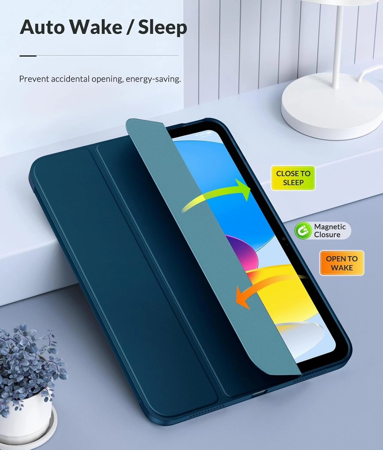 MoKo Case for New iPad (A16) 11th Generation 2025/ 10th Generation 2022, iPad 11 inch/ 10.9 inch Case with Soft TPU Translucent Frosted Back Cover, Auto Wake/Sleep, Support Touch ID, Cobalt Blue