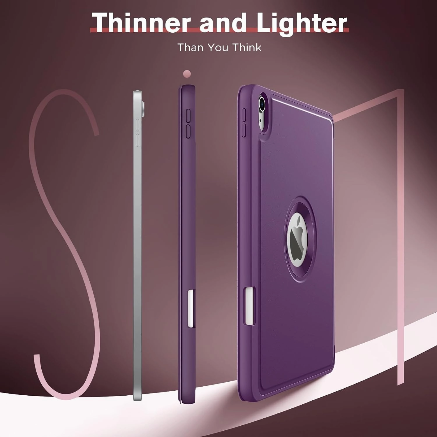 MoKo for iPad (A16) 11th Generation 2025 11-inch/10th Generation 10th 2022 10.9 inch Case with Pencil Holder, Smart Trifold iPad Case with Soft TPU Back Stand Cover, Auto Wake/Sleep,Dark Purple