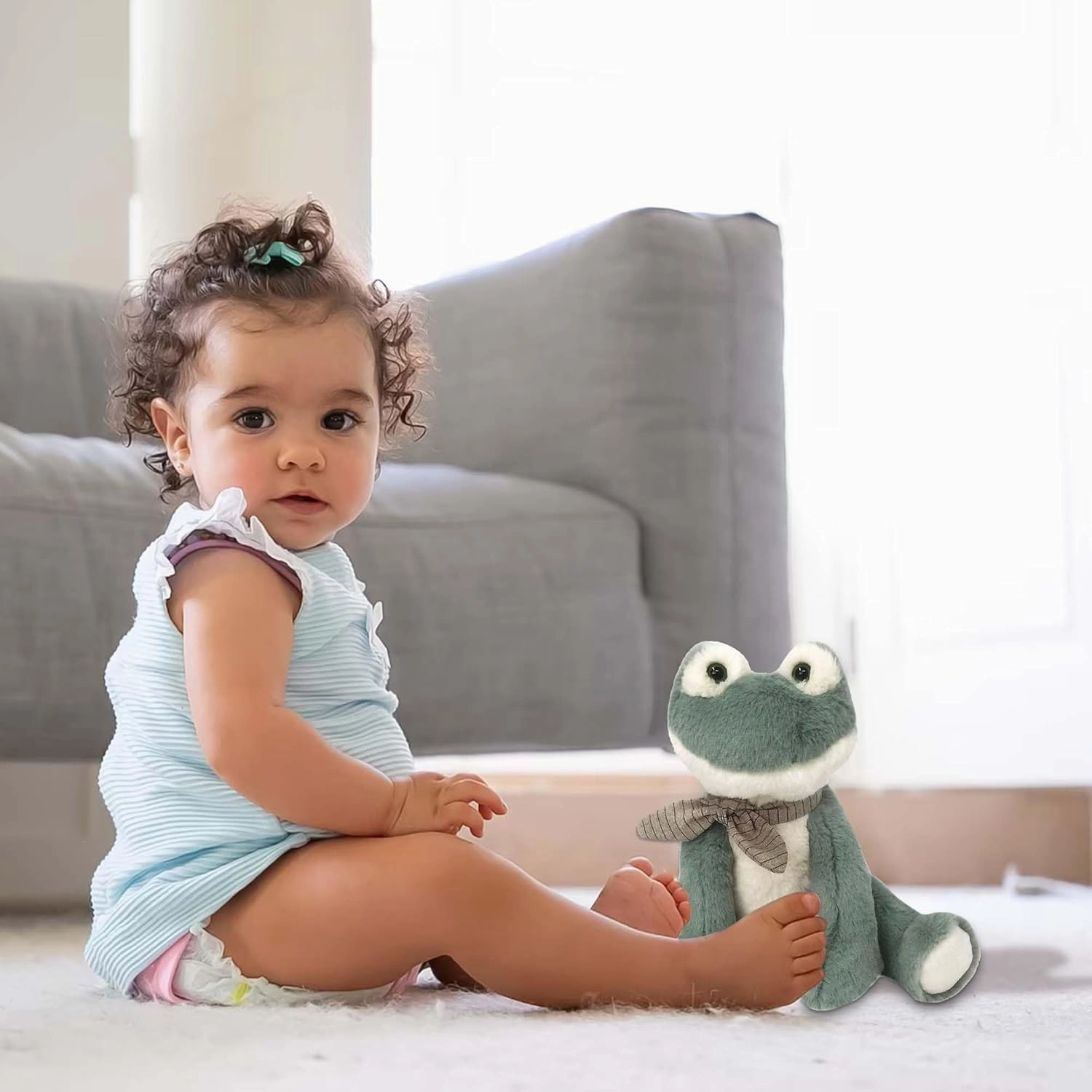 MON AMI Fitzgerald The Frog Stuffed Animal – 11”, Frog Plush, Fun Adorable Soft Stuffed Toy, Great Gift for Kids of All Ages