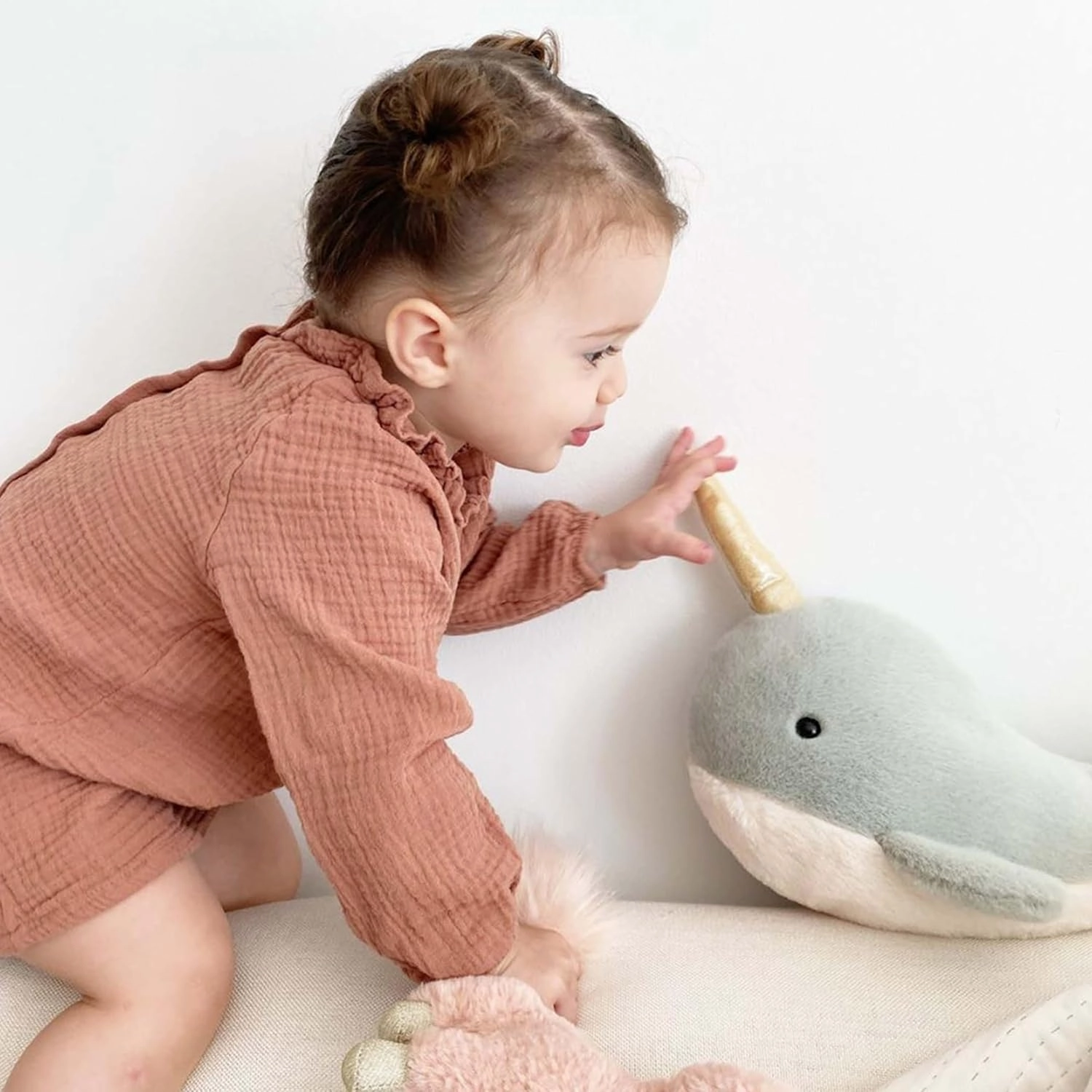 MON AMI Nico The Narwhal Stuffed Animal – 17”, Whale Ocean Animals Plush Toy for Kids of All Ages, Use as Toy or Nursery Room Décor