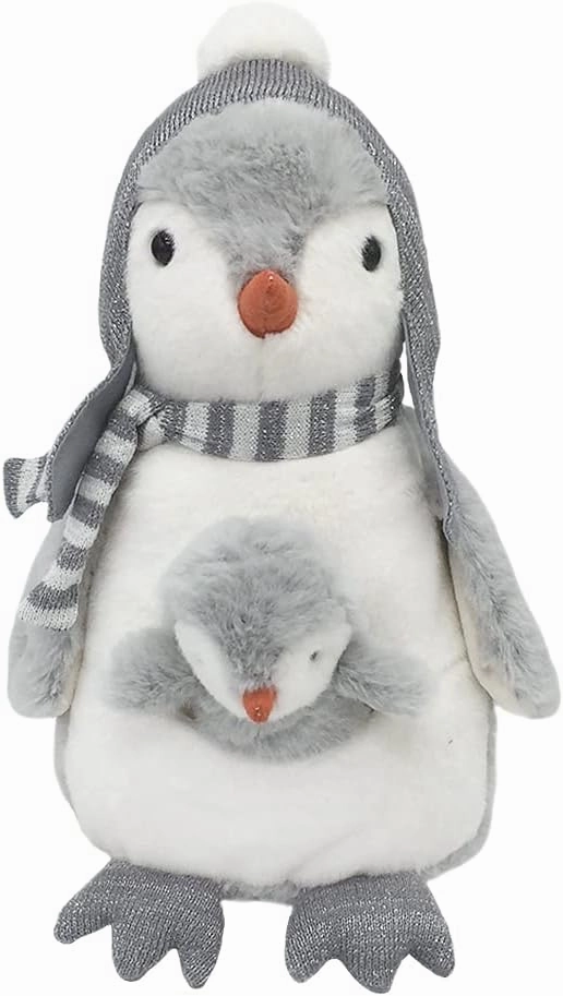 MON AMI Pebble The Penguin Stuffed Animal with Baby 14”, Soft & Cuddly Plush Penguin, Use as Toy/Nursery Room Décor, Great for Kids of All Ages
