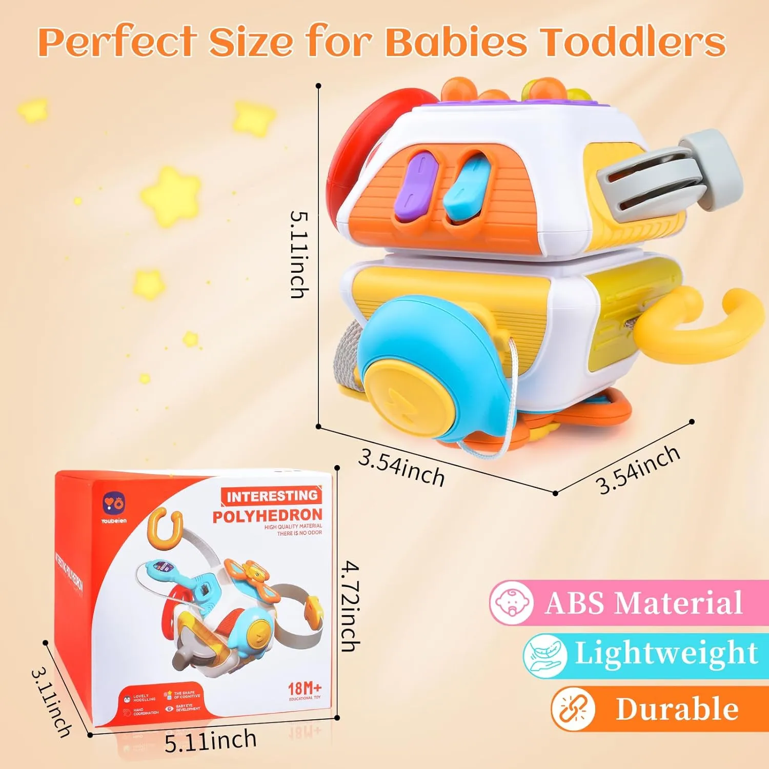 Montessori Toys for 1 2 3 4 5 Year Old Boy Girls Busy Cube Sensory Toddler Toys Age 2-4 Airplane Plane Car Travel Activities Baby Toy for Easter Basket Stuffers for One Year Old 12 18 24 Month