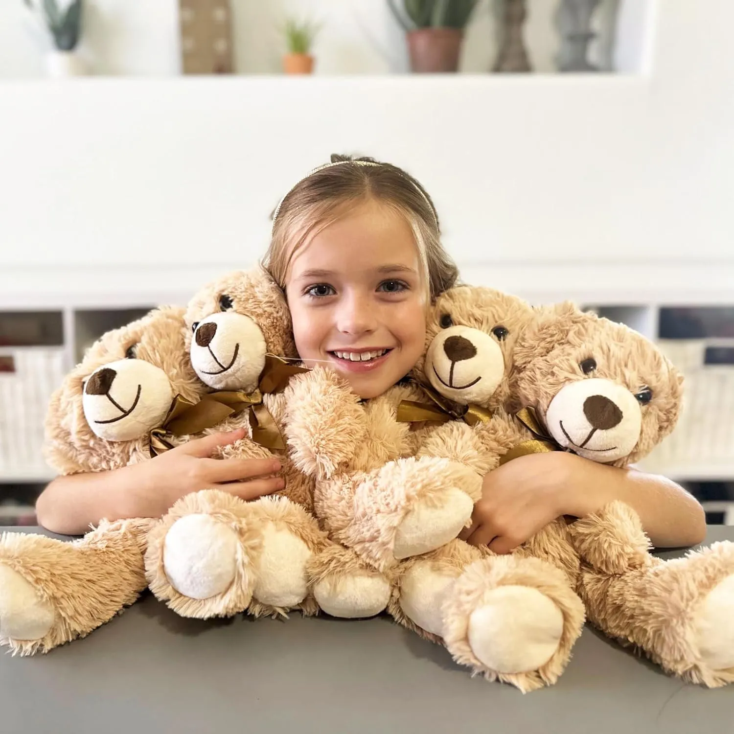 MorisMos Small Teddy Bears Bulk 16 Packs, Teddy Bear Stuffed Animal Bulk 14", Cuddly Soft Teddy Bear for Baby Shower, Birthday Wedding Party, Valentines, Light Brown