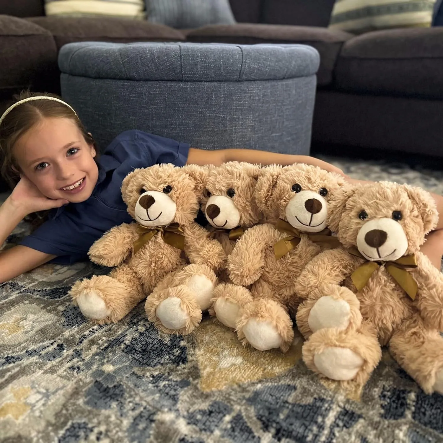 MorisMos Small Teddy Bears Bulk 16 Packs, Teddy Bear Stuffed Animal Bulk 14", Cuddly Soft Teddy Bear for Baby Shower, Birthday Wedding Party, Valentines, Light Brown
