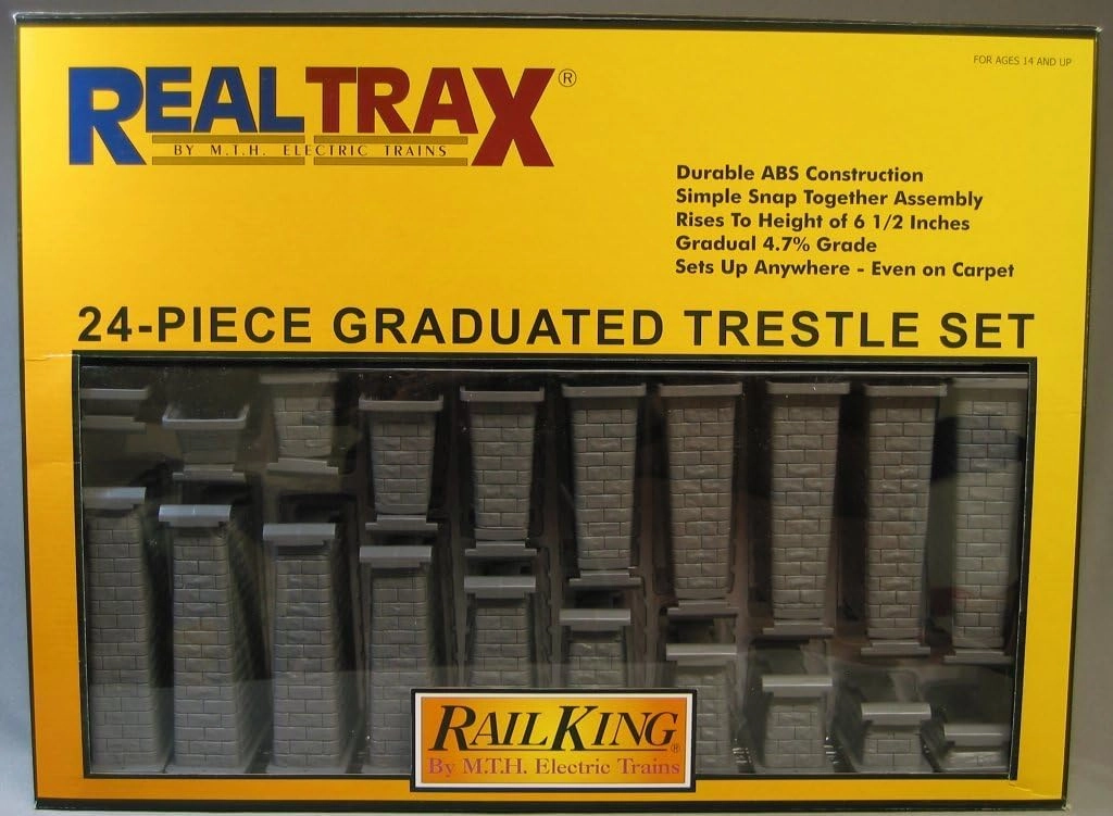 MTH RAILKING 24 Piece Graduated Trestle Set for REALTRAX O Gauge 40-1135