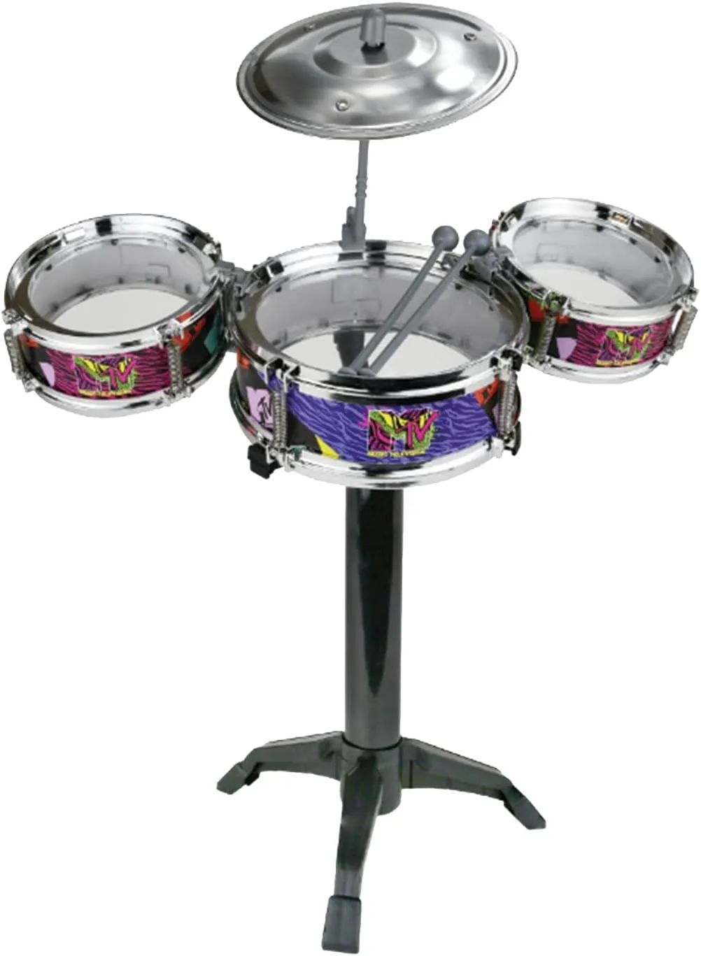 MTV Desktop Drum Set – Officially Licensed Mini Drum Kit for Kids & Adults Ages 6 , Compact Tabletop Percussion by Well Played