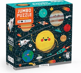 Mudpuppy Solar System - Jumbo 25 Piece Jigsaw Floor Puzzle Featuring Planets, Rocketships, and More!