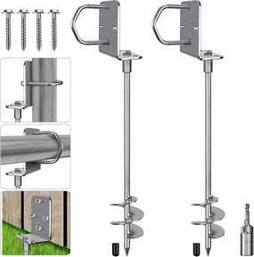 Multi-Purpose Trampoline Stakes Anchors, 3'' Wider Spiral Ground Anchors Screw in, Fully Welded Mobile Home Anchors for Shed, Swing Sets, Carports and More,18''/24''/30'' Set of 2,4,6