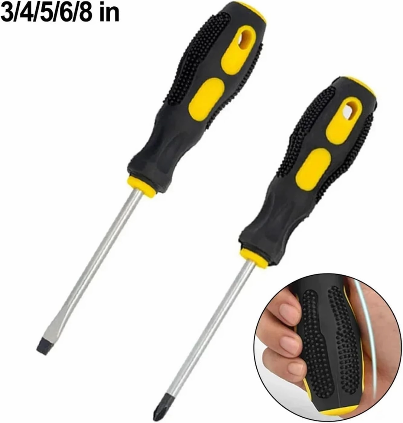 Multipurpose Handle Screwdrivers Electrician Insulated Security Repair Hand Tools Screw Driver Cross/Straight Type Screw Driver(4-inch cross)