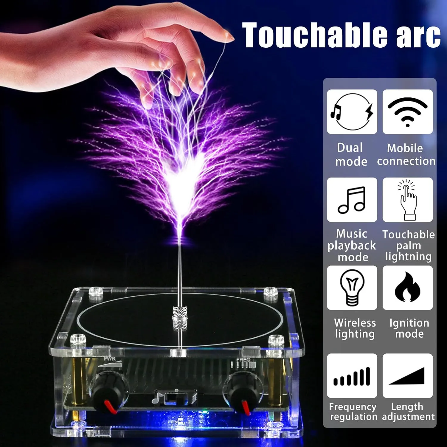Musical Tesla Coil, Bluetooth Music Tesla Coil, Touchable Artificial Spark Gap Arc Generator, Wireless Transmission Experiment Model, Science Teaching Tool (Standard USB Flash Drive)