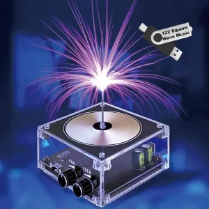 Musical Tesla Coil Speaker Bluetooth Music Tesla Coil Cool Gadgets Arc Plasma Loudspeaker Wireless Transmission Experiment Desktop Toy Model Science Education Tesla Toy