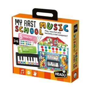 My First Music School – Preschool Learning Activities Ages 3-6, Educational Sensory Toys for 3 4 5 6 Year Old Boys Girls, Kids Learning Keyboard, Learn Piano for Kids, Toy Piano, Teaching Games