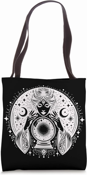 Mystical Abstract Design Of Figure Holding Sphere Tote Bag