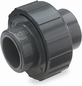 NDS U-2000-S PVC Pipe Fitting, 2-Inch Slip Union, Schedule 80, EPDM O-ring, Gray
