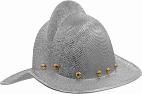 Nicky Bigs Novelties Adult Cosplay Spanish Conquistador Hat Crusader Costume Knight Helmet, Silver, One Size
