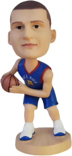 Nikola Jokic Nuggets Bobblehead Basketball Action Figure - 5.3" Hand-Painted Resin Collectible Doll - Perfect Sports Fan Gift for Sons & Fathers - Unique Figurine for Basketball Lovers