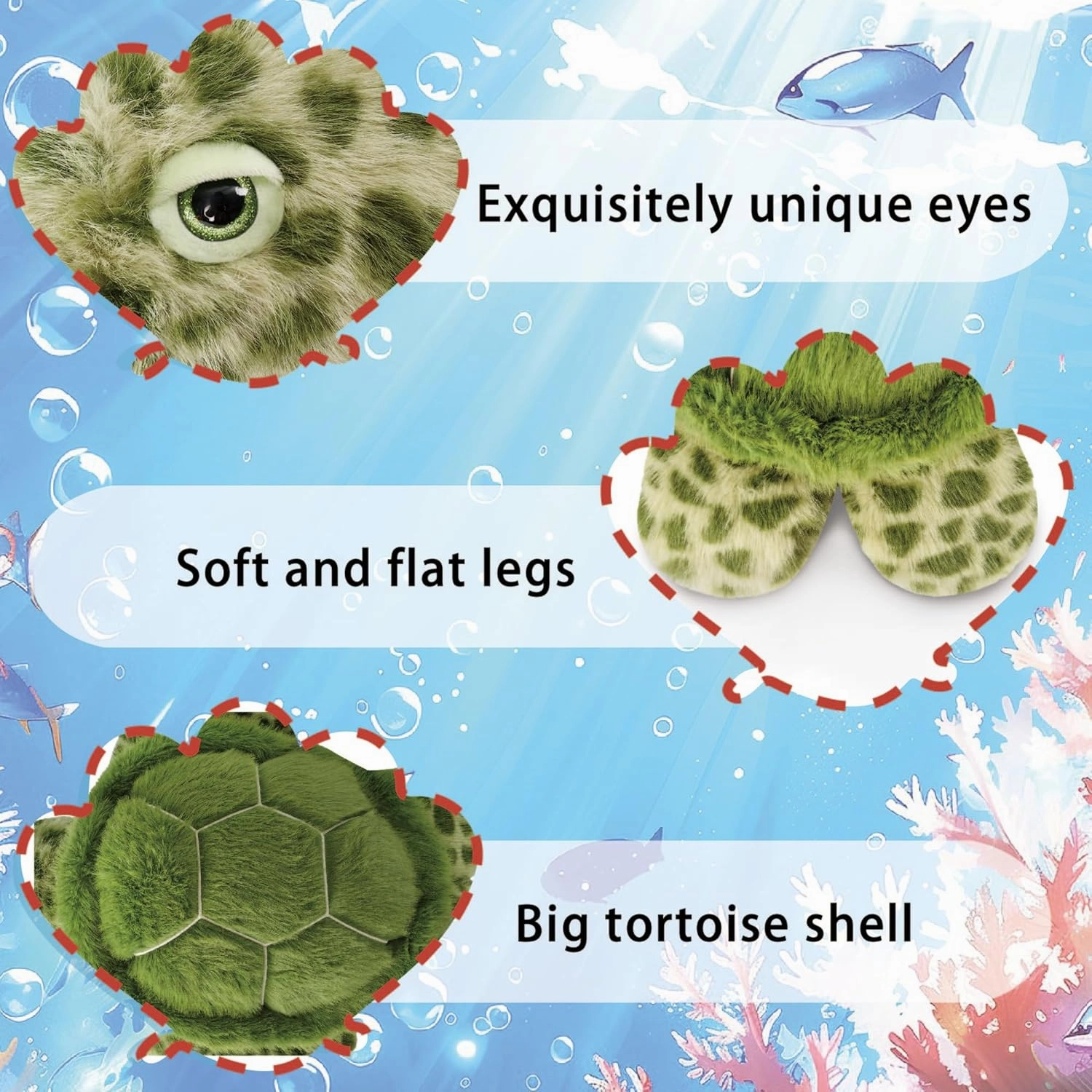 Niuniu Daddy 20" | 3.3 Pound Weighted Sea Turtle Stuffed Animals for Kid, Fluffy Weighted Sea Turtle Plush Toy for Toddler Teen Adult, Large Green Plushies Pillow with Soft Fur for Christmas Birthday
