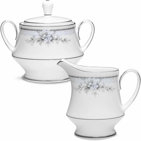 Noritake Sweet Leilani Sugar and Creamer Set in Pink/White.,