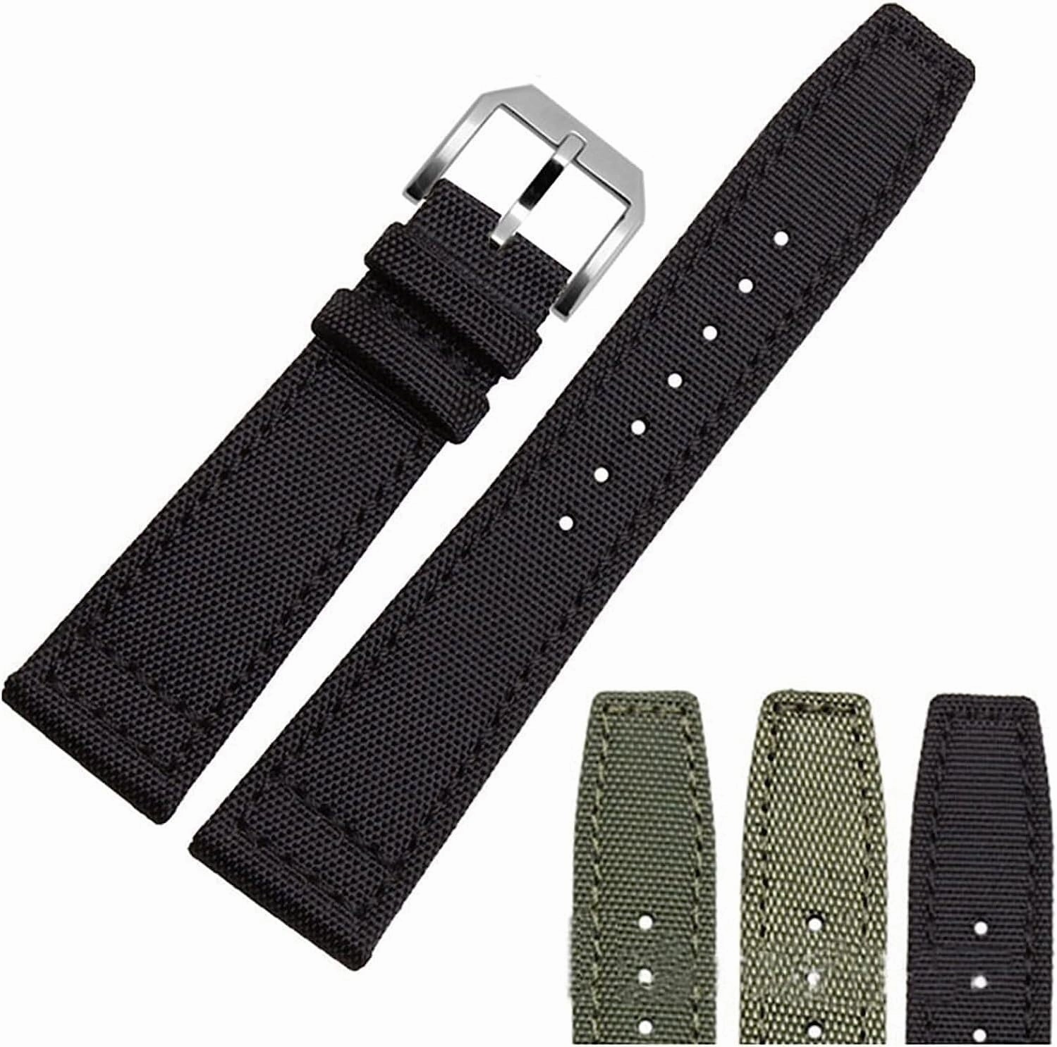 Nylon Canvas Watch Bands For IWC Pilot Portuguese Portofino Green Blue Gray Black Bracelets 20mm Watch Straps