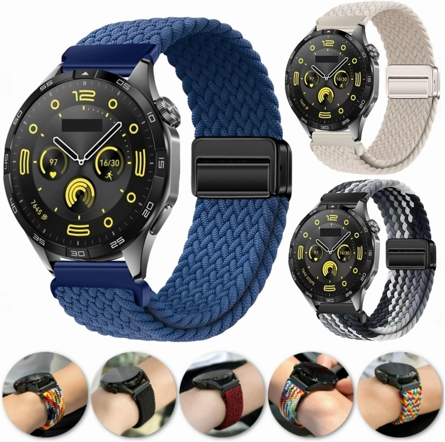 Nylon Strap 22mm 20mm For Huawei Watch GT4/Pro 46mm/GT3/GT2 2e Breathable Bracelet For Samsung Watch 6/5/4/3/Gear S3 Watchbands