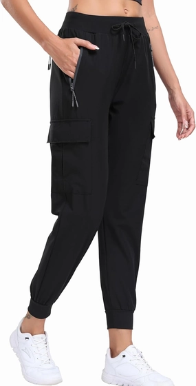 Oalka Women's Cargo Hiking Pants Lightweight Travel Pockets Joggers Quick Dry