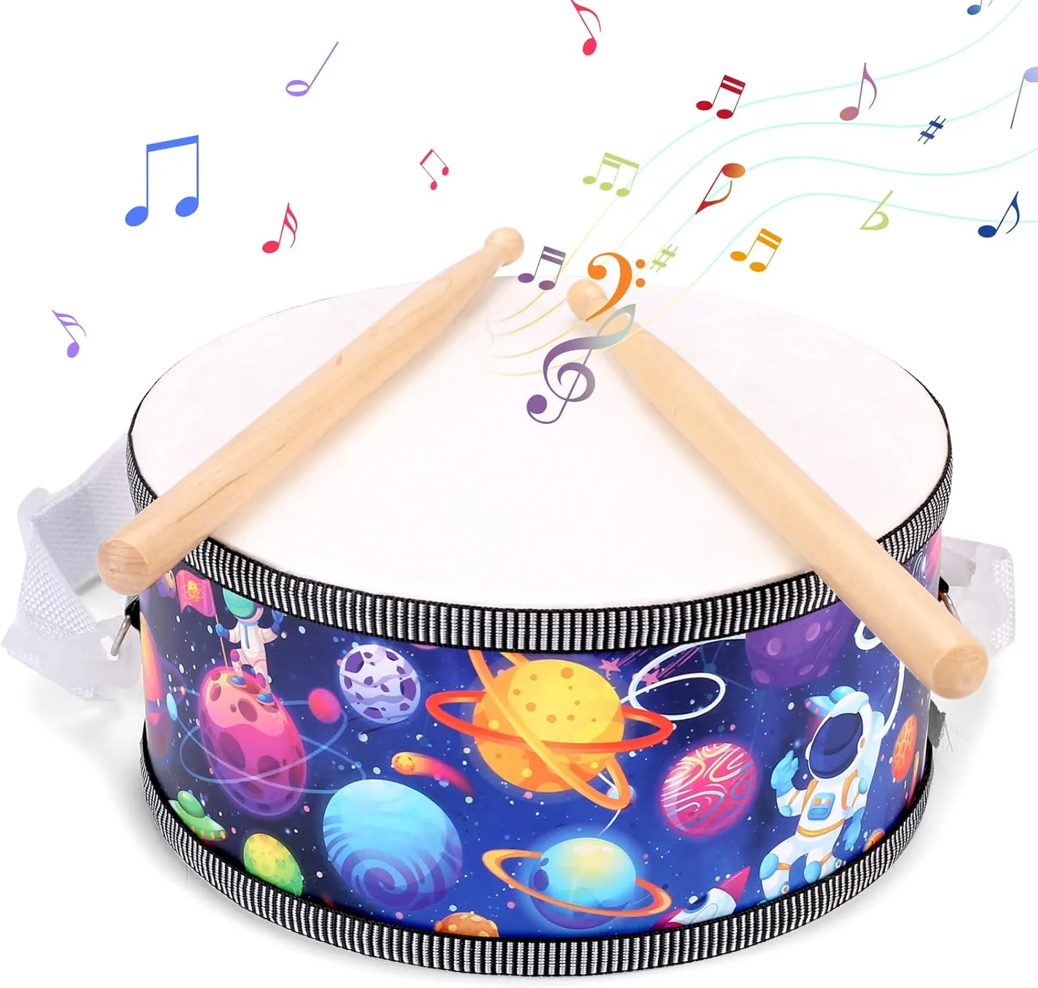 OATHX Toddler Drum Set for Kids Ages 1 2 3 4 5 6/Wooden Snare Drum Kit / 8" Double Sided /Baby Music Toys Sensory/ Percussion Musical Instruments/Children, Boys & Girls Birthday Gifts