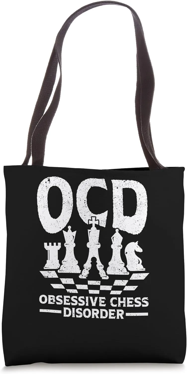 OCD Obsessive Chess Disorder Funny Strategy Board Game Lover Tote Bag