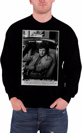 Officially Licensed Merchandise Hasselhoff In Knight Rider Sweatshirt (Black)