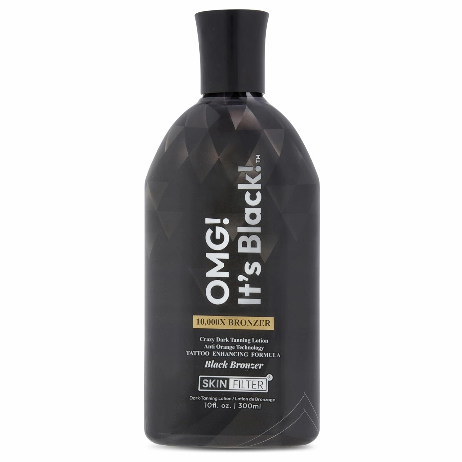 OMG! It’s Black! Dark Tanner – 10,000X Extreme Dark Tanning Lotion for Women and Men – Anti-Orange Ultra Dark Tanning with Tattoo Protection – Skin-Friendly Formula
