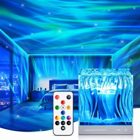 One Fire Northern Lights Projector,18 Colors Aurora Light Projector for Bedroom,10-Way Dimmable Mood Lighting Galaxy Projector for Bedroom,Remote Timer Galaxy Night Light Projector Ceiling Projector