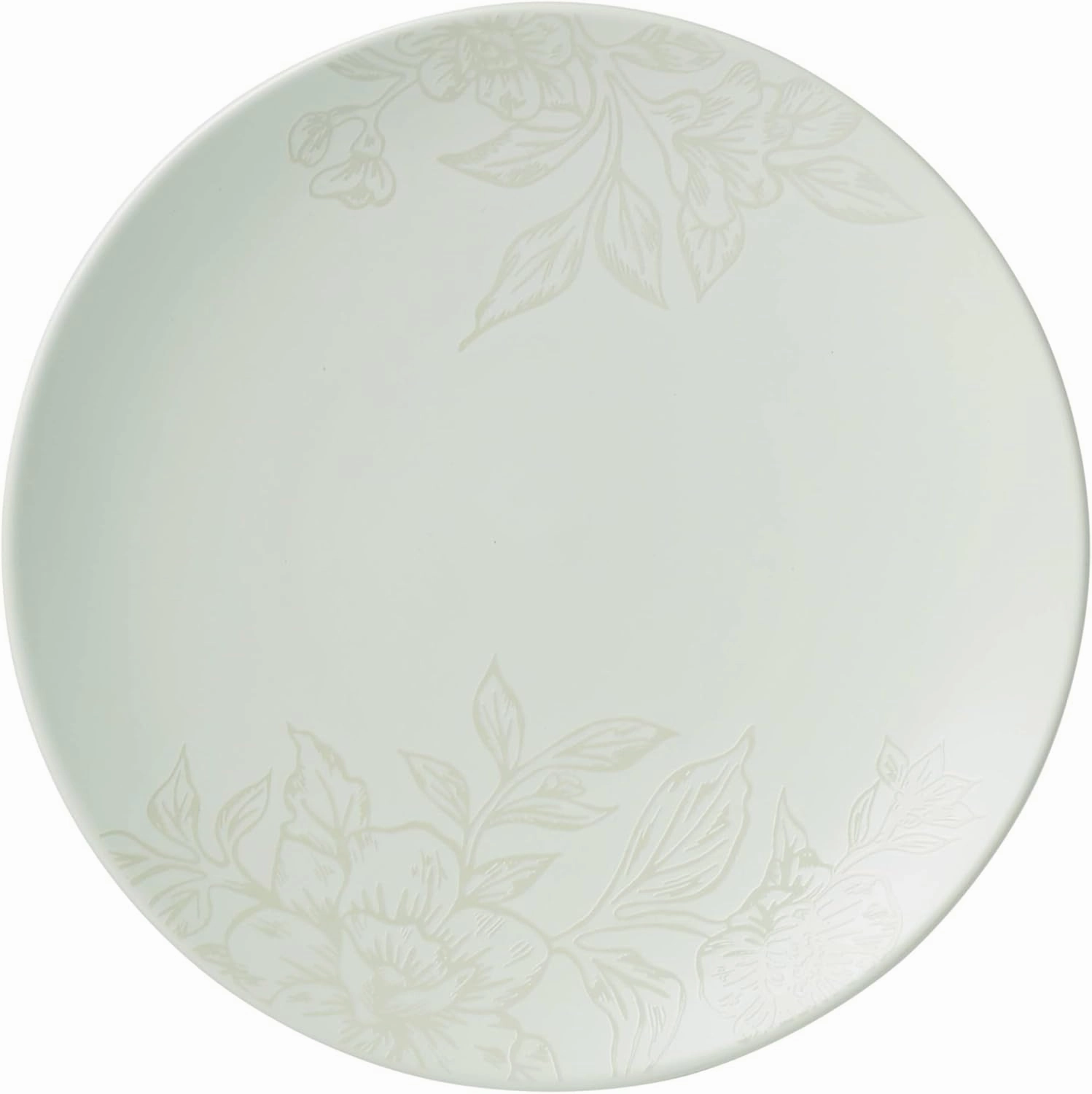 Oneida 897395 Roseto 12-Piece Dinnerware Set, Soft Sage