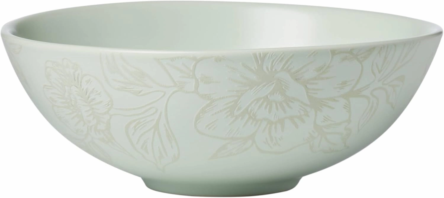 Oneida 897395 Roseto 12-Piece Dinnerware Set, Soft Sage