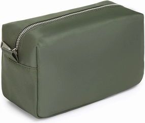 Organizer Bag Lightweight Cosmetic Bag with Ring Clasp Perfect Travel Makeup Bag for Women nylon Stand Up Design (Army Green/Nylon)