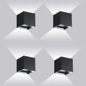 Outdoor Porch Light 4 PCS 6500k Wall liight led Wall Pack Light Exterior Light Fixture 20W Modern Wall Sconce up Down Light Outdoor