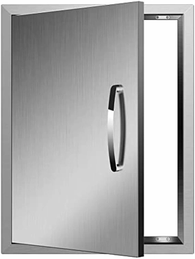Outdoor Kitchen Doors, BBQ Door Stainless Steel Wall Construction Vertical, Outdoor Kitchen Door for BBQ Island, Grilling Station, Outside Cabinet,18''w x 24''h