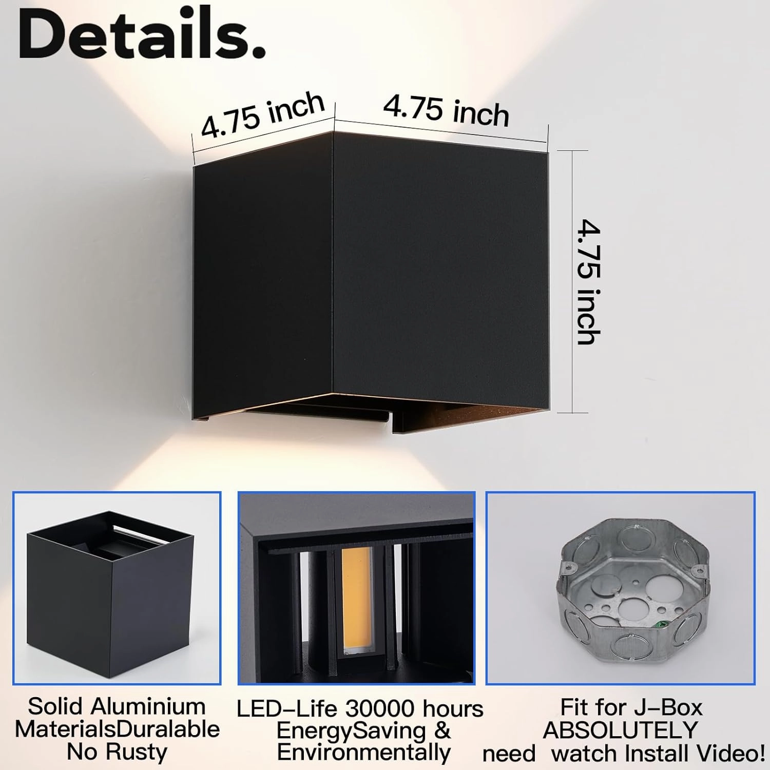 Outdoor Wall Lights 2PCS 3000k Wall Light Outdoor Porch Light Modern Wall Sconce up Down Light Outdoor Wall Light fixtures 20W LED Wall Pack Light
