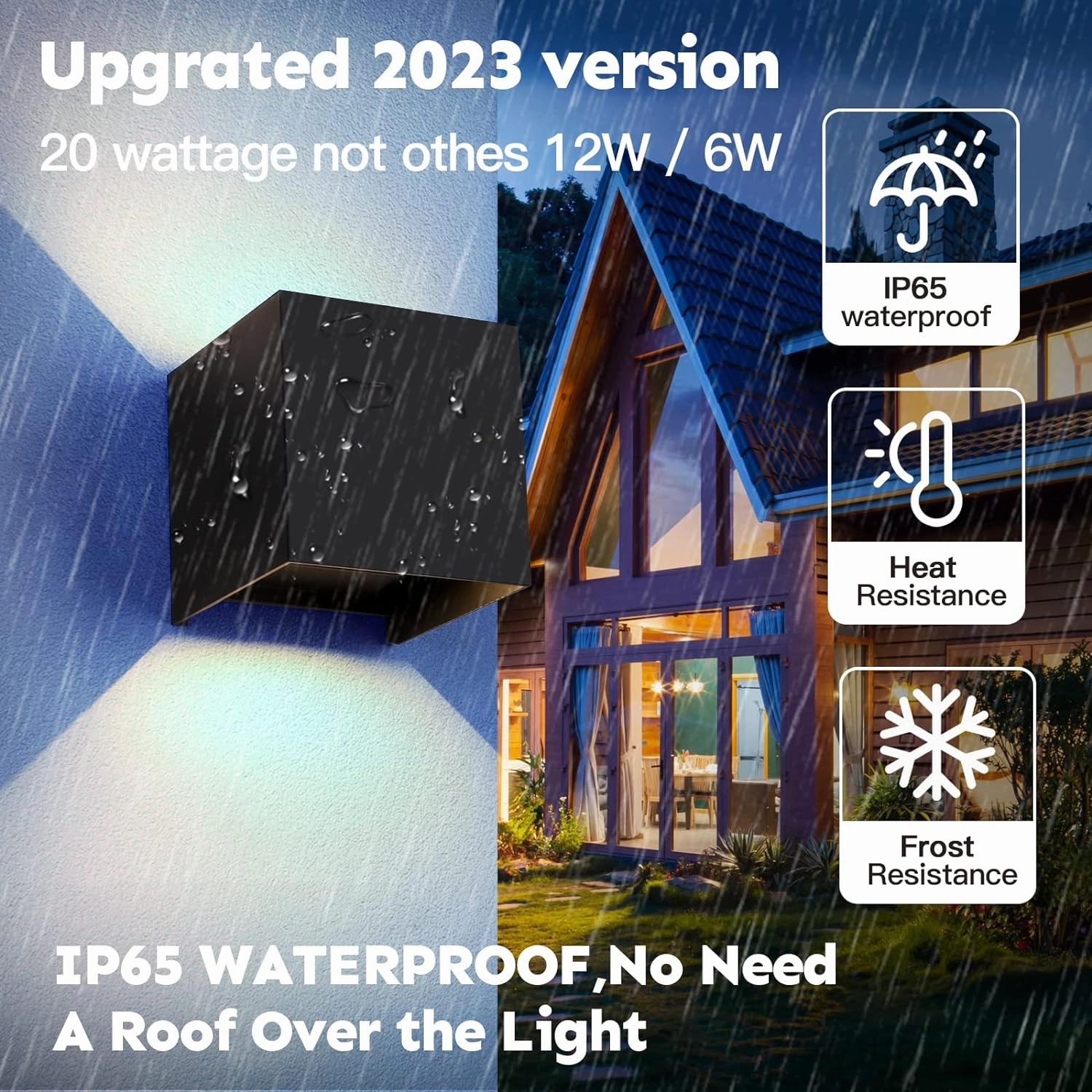 Outdoor Wall Lights 2PCS 3000k Wall Light Outdoor Porch Light Modern Wall Sconce up Down Light Outdoor Wall Light fixtures 20W LED Wall Pack Light