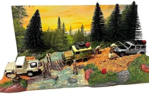 Overland Off-Road Diorama with Forest Background for 1 by 64 Scale Models