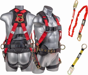 Palmer Safety Fall Protection Safety Harness Hammerhead Series Safety Kit I Premium Harness   Lanyard   D-Ring Extender Kit
