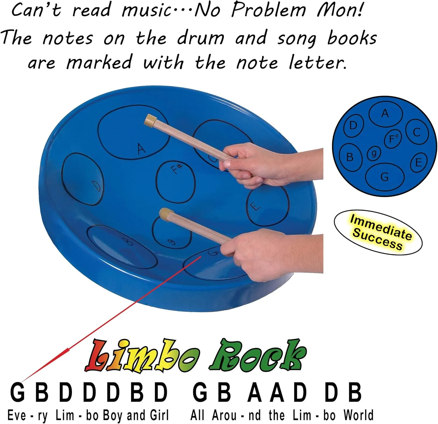 Panyard JJ Jumbie Jam Steel Ready to Play Kit-Pink G-Major with Table Top Stand-Made in USA Authentic Pan (W1086)